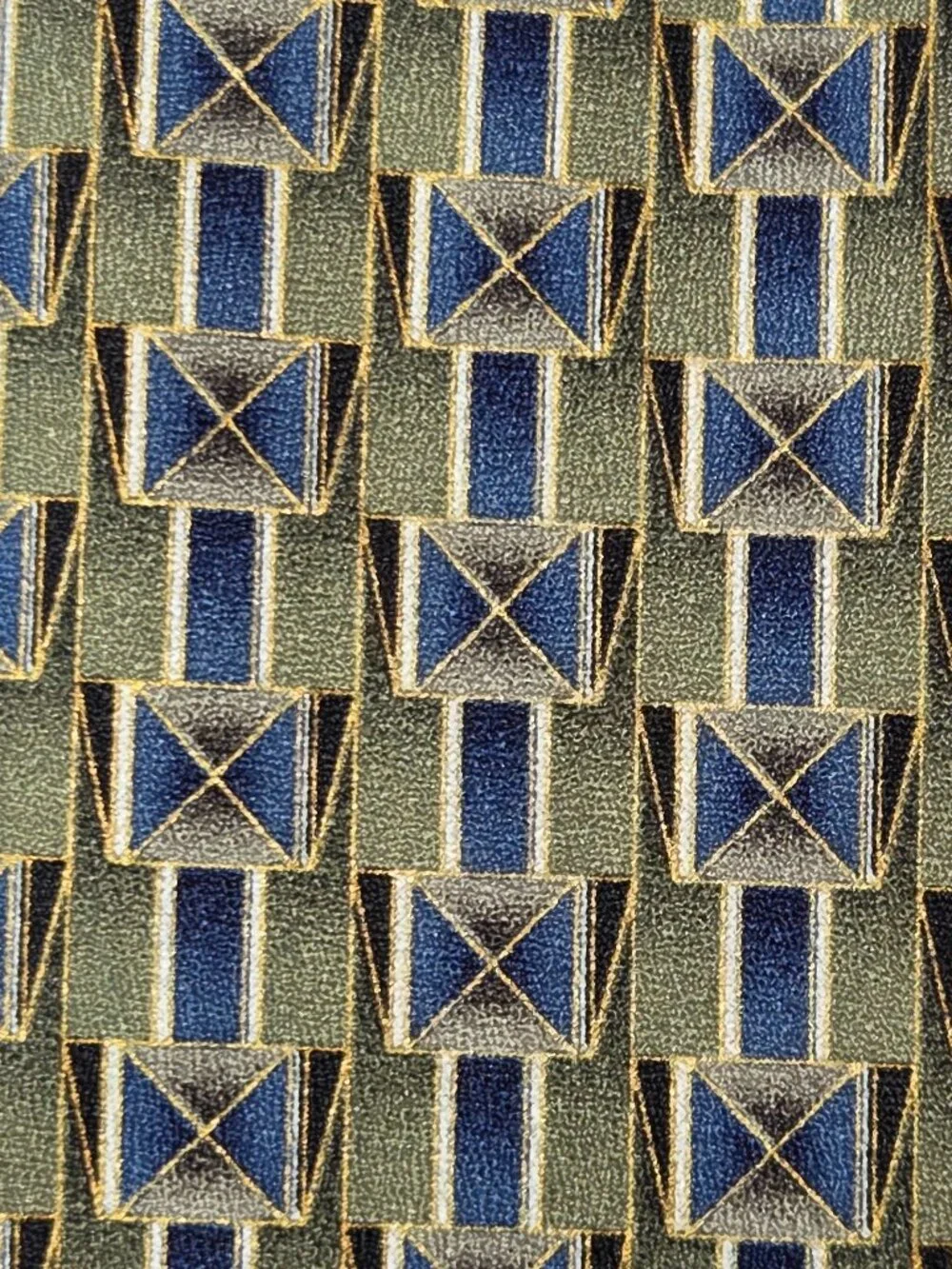 City Streets Tie 3-D Square Blue & Multi-Color Geometric Pattern 3